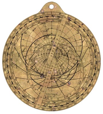 Astrolabium för Göteborgs latitud